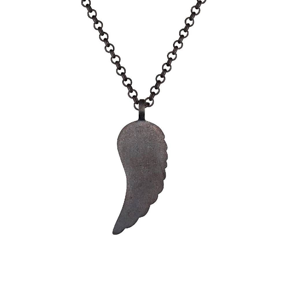 Kuzzoi Halskette Flügel | Zirkonia (Schwarz)