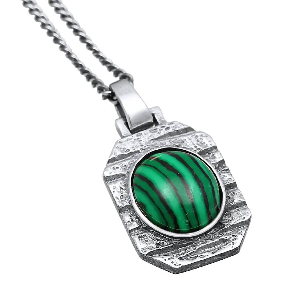 Kuzzoi Halskette Hexagon | Malachit (Grün)