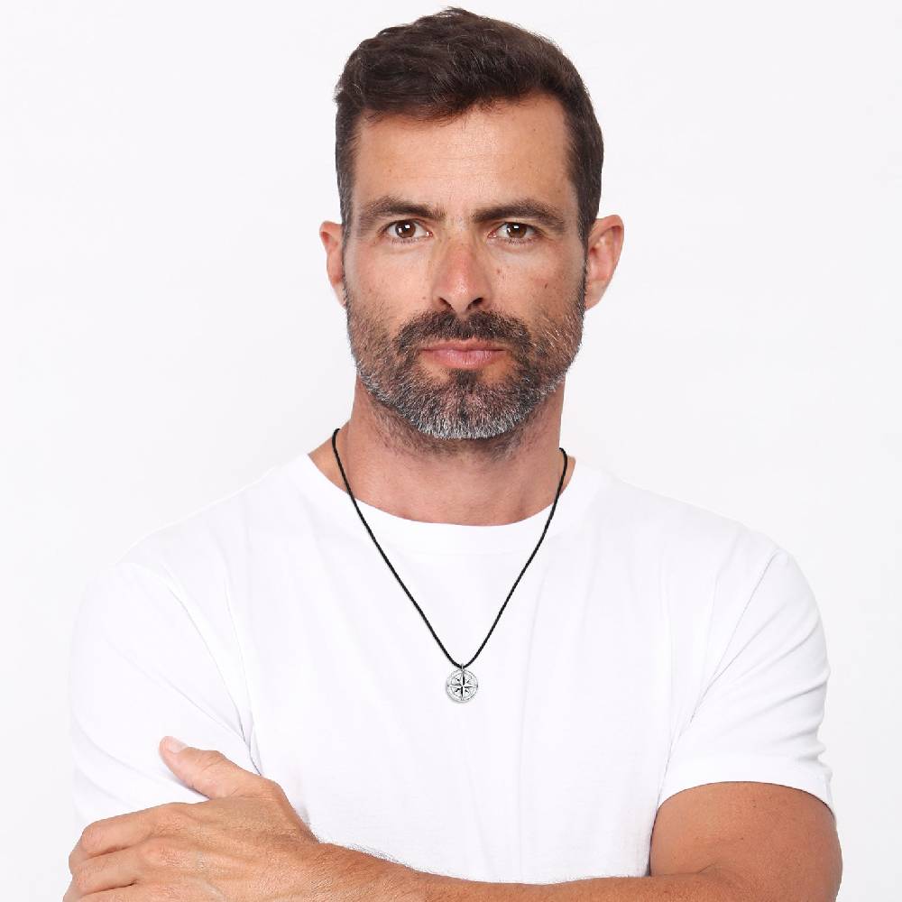 Kuzzoi Halskette Kompass | Leder