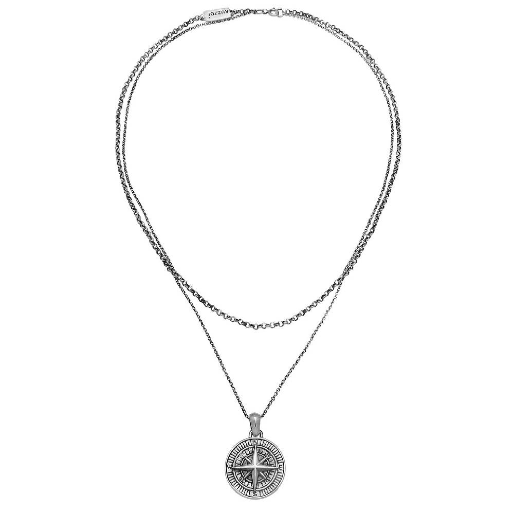 Kuzzoi Layer-Halskette Kompass Anhänger