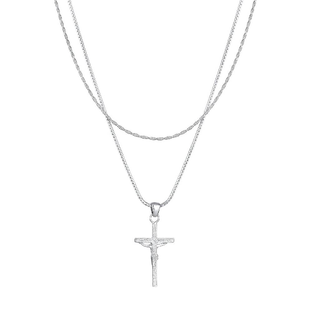 Kuzzoi Layer-Halskette Kreuz