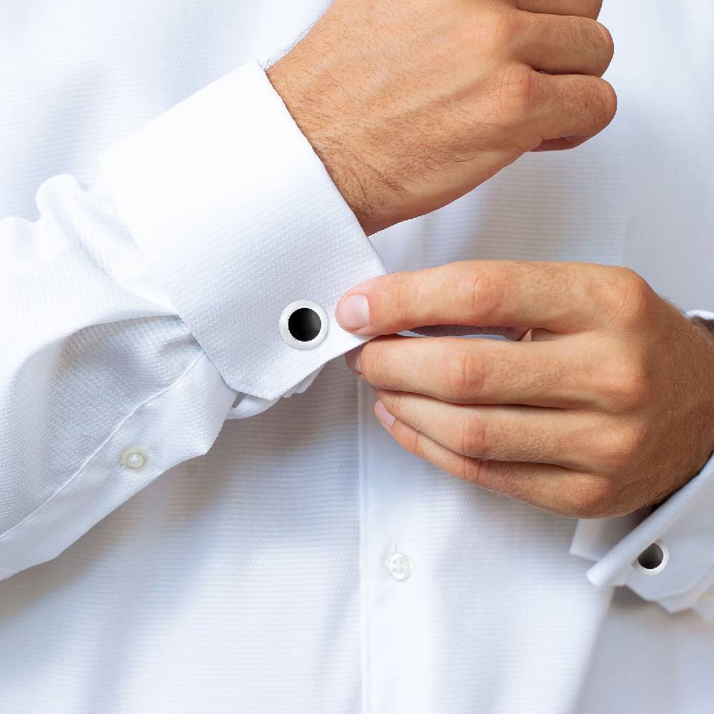 Kuzzoi Manschettenknöpfe Rund | Emaille (schwarz)