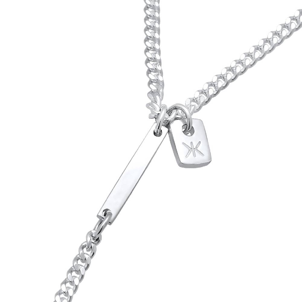 Kuzzoi Modische Y-Kette Mit Barren 925 Silber