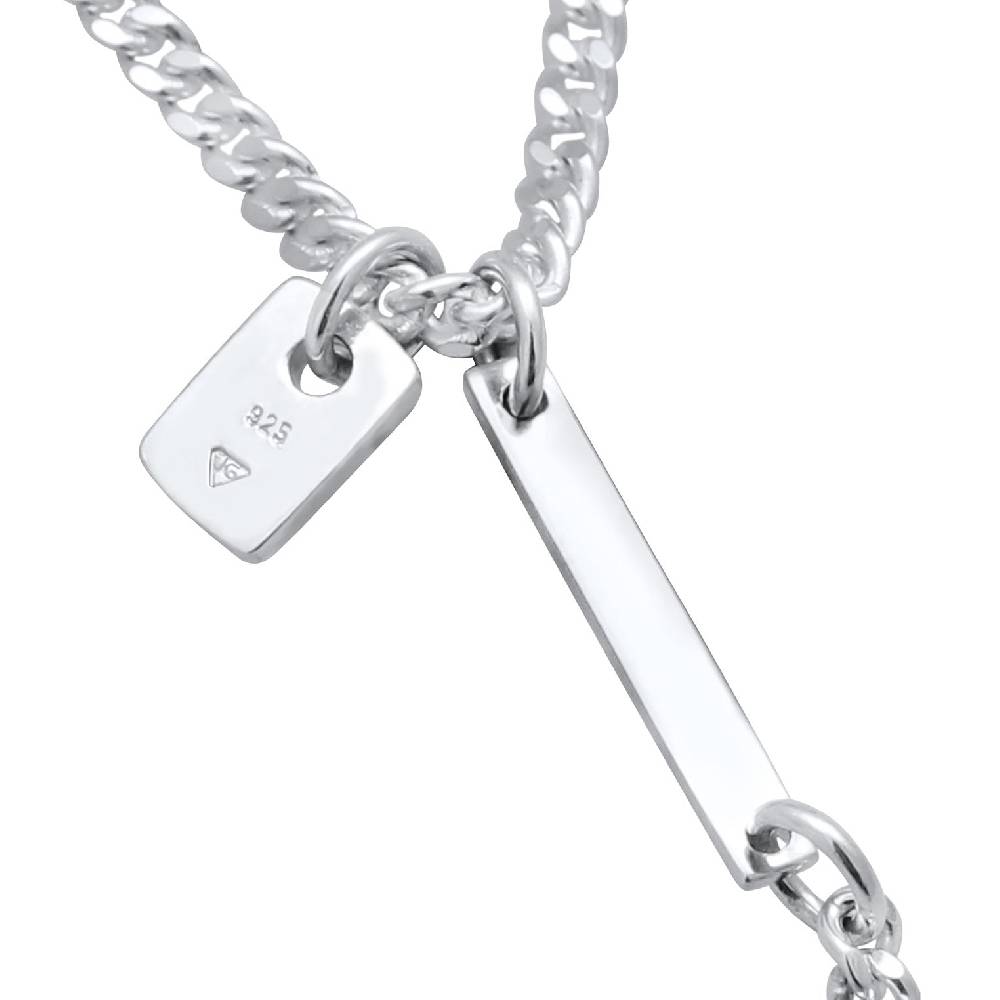 Kuzzoi Modische Y-Kette Mit Barren 925 Silber