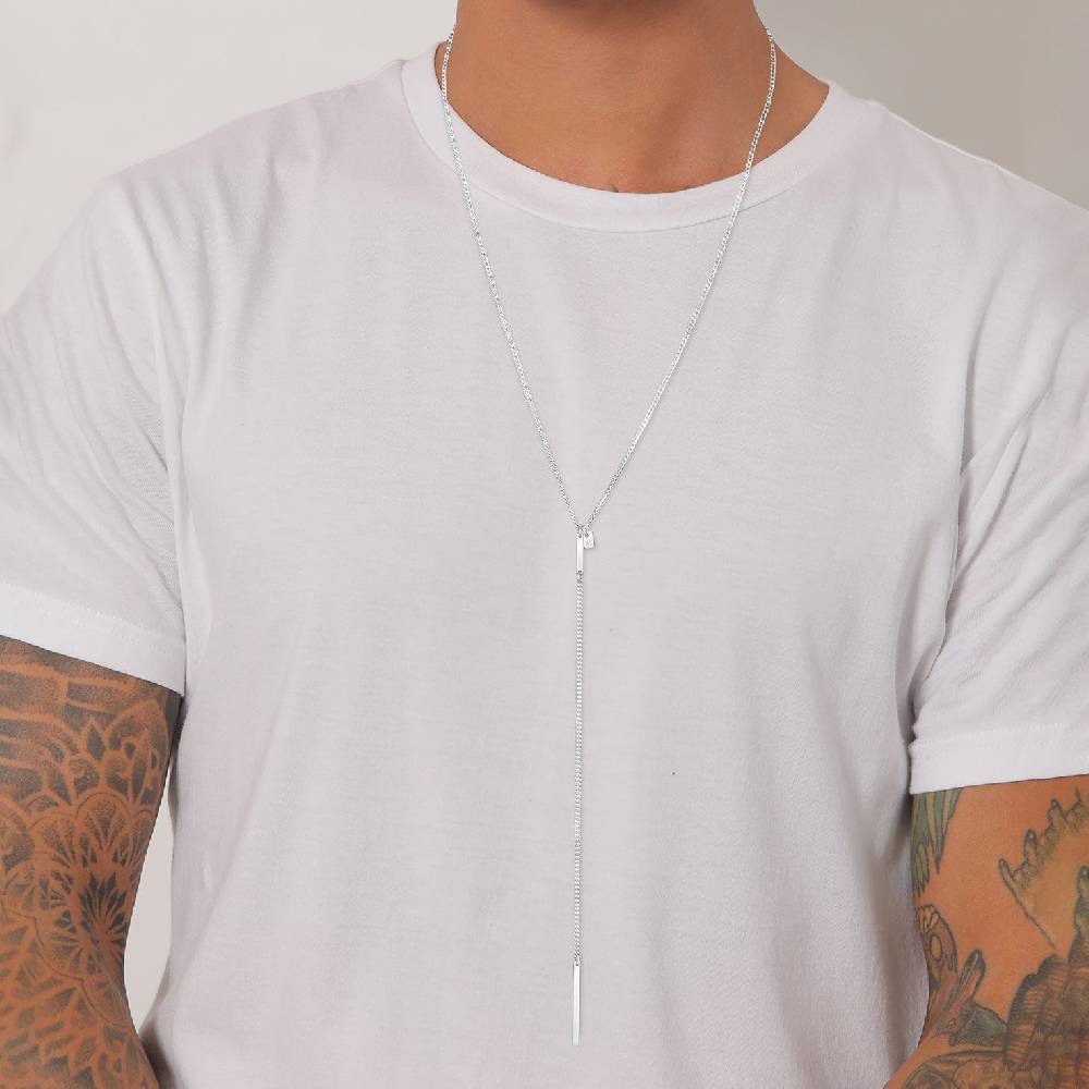 Kuzzoi Modische Y-Kette Mit Barren 925 Silber