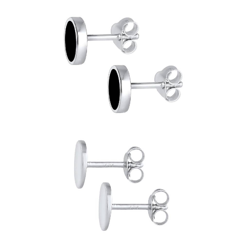 Kuzzoi Ohrringset Geo Rund | Emaille