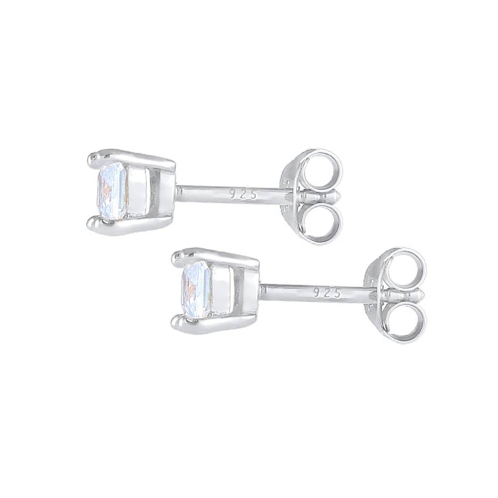 Kuzzoi Ohrstecker Quadrat | Zirkonia Kristalle (Weiß)