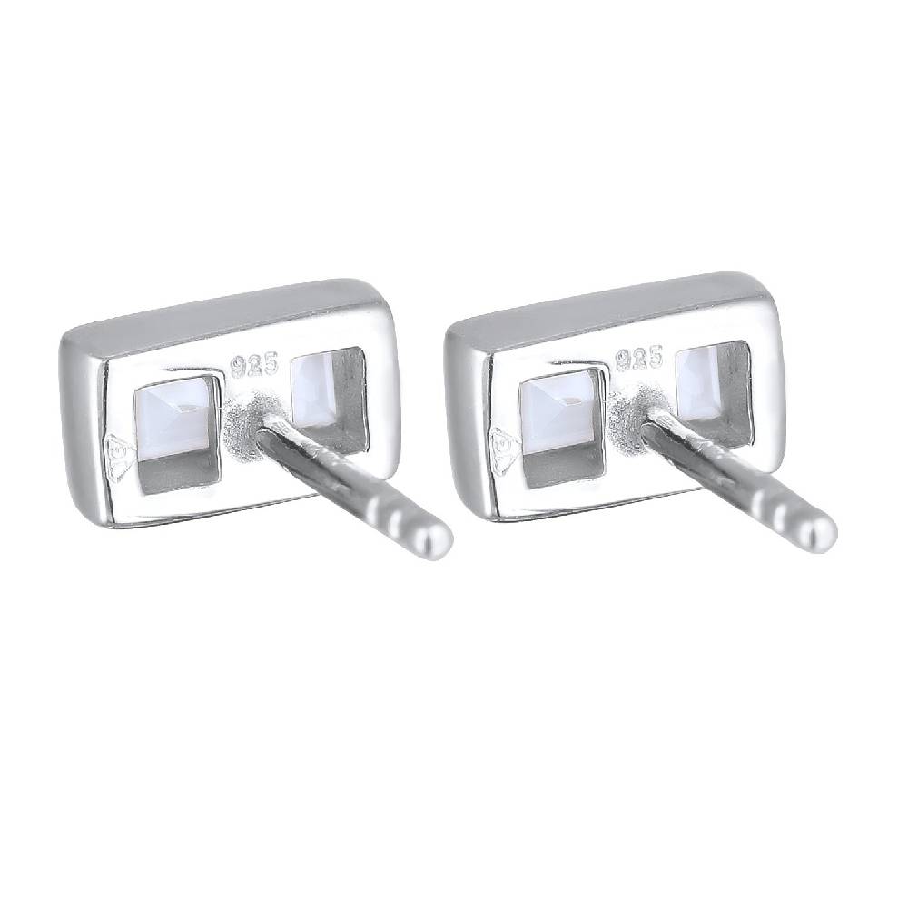 Kuzzoi Ohrstecker Rechteck | Topas (Weiß)