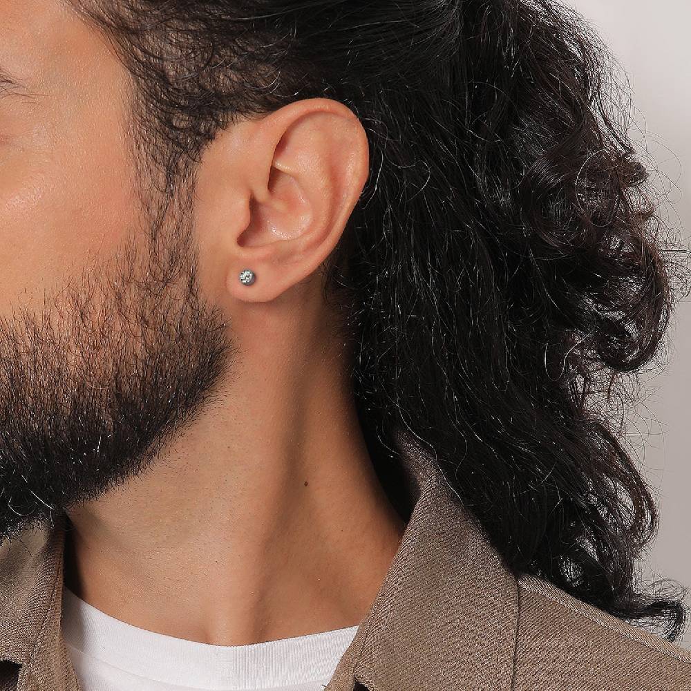 Kuzzoi Ohrstecker Rund | Kristall (Grau)