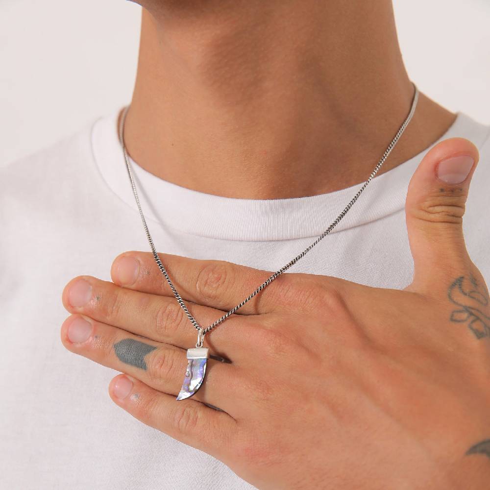 Kuzzoi Panzer-Halskette Abalone Zahn