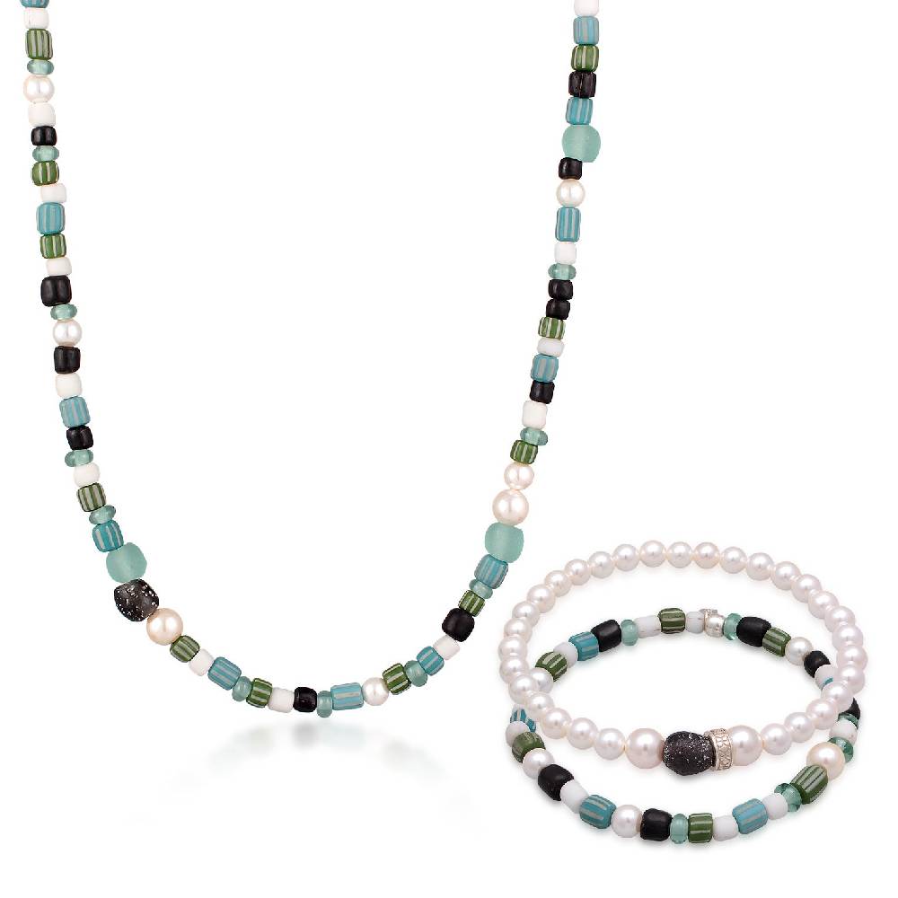 Kuzzoi Schmuckset Beads Boho | Muschelkernperlen