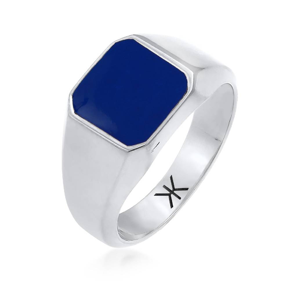 Kuzzoi Siegelring Basic | Emaille (Blau)