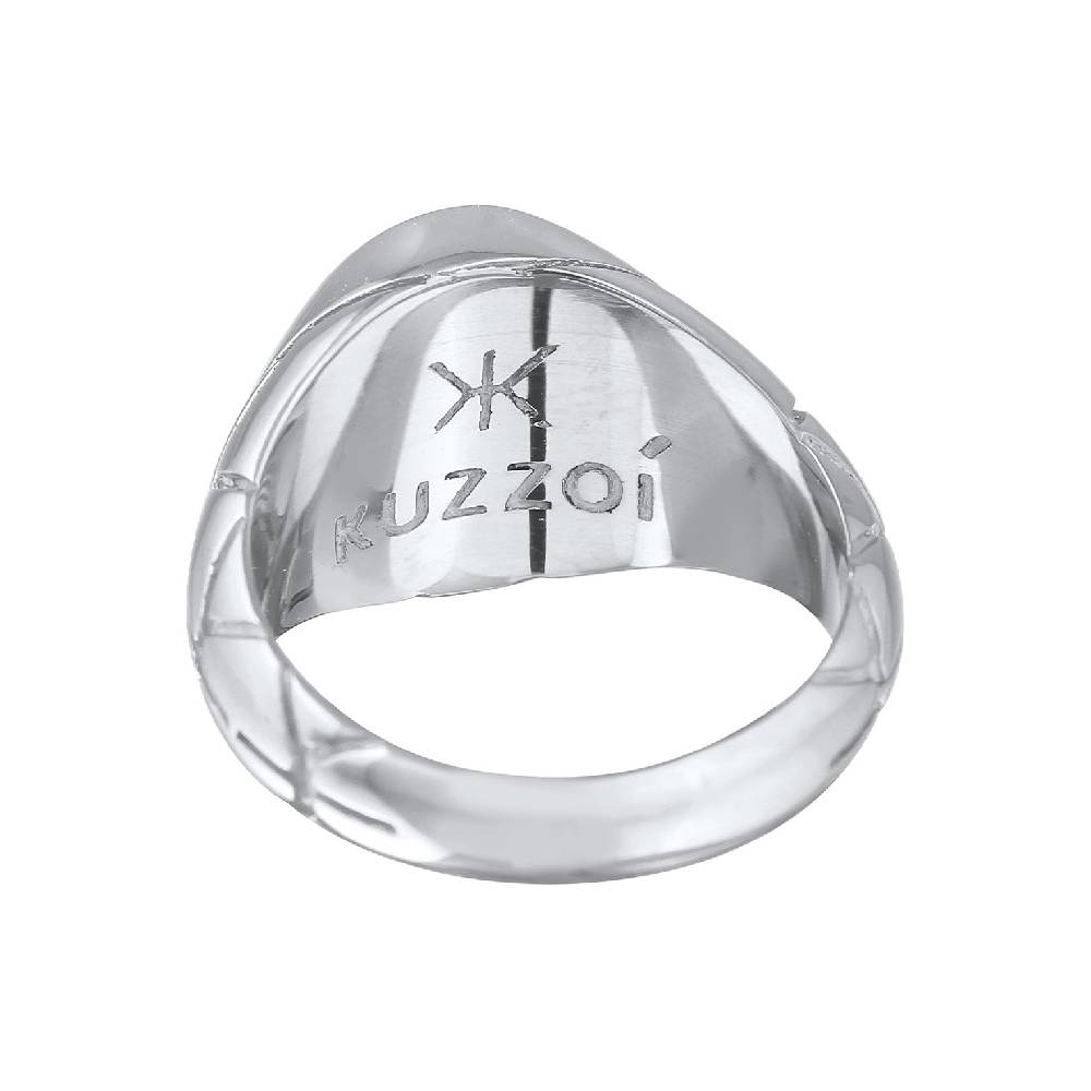 Kuzzoi Siegelring Elegant | Emaille (Blau)