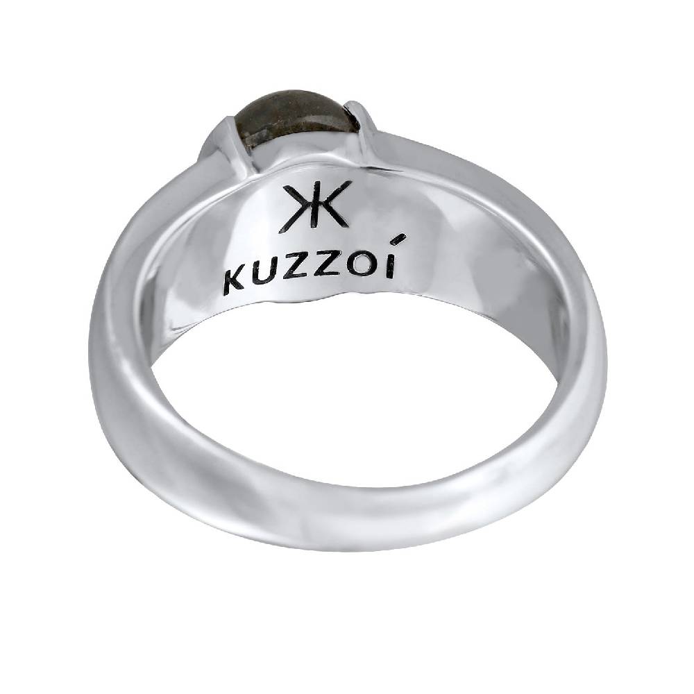 Kuzzoi Siegelring Oval | Labradorit (Grau)