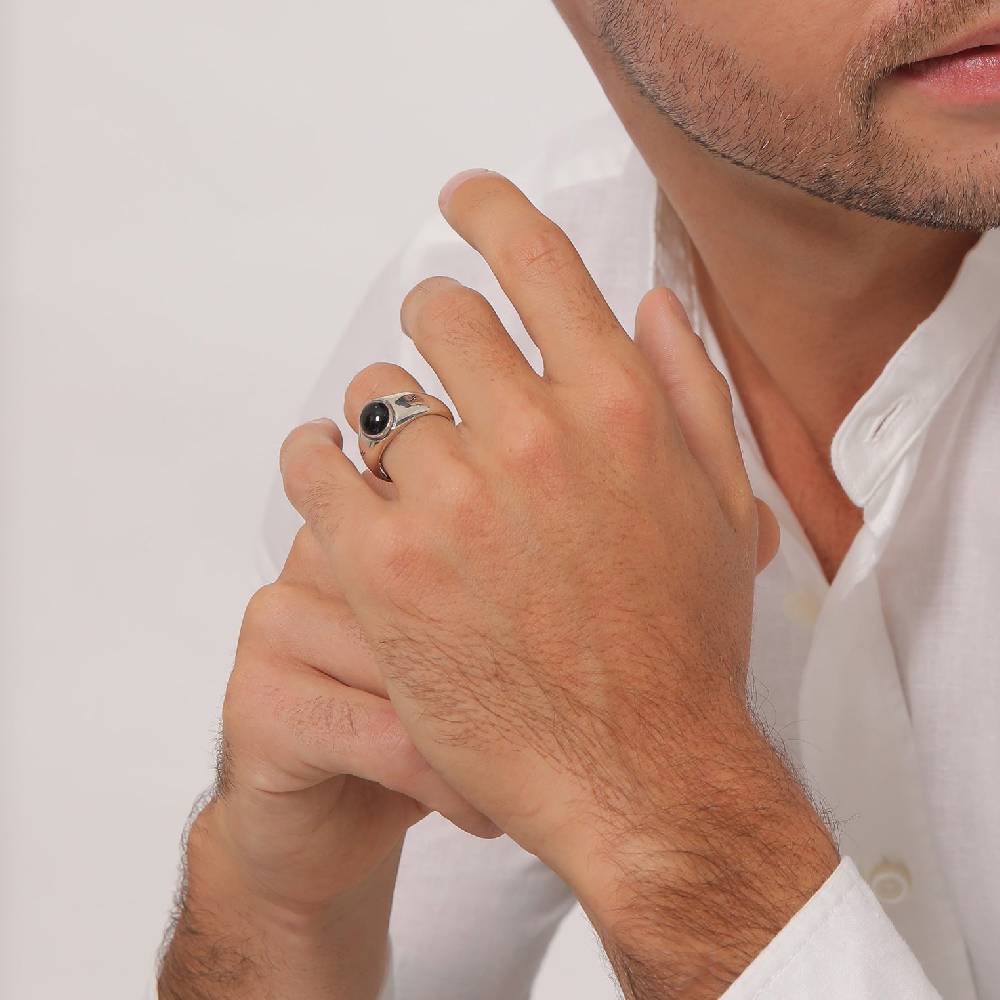 Kuzzoi Siegelring Oval | Onyx (Schwarz)