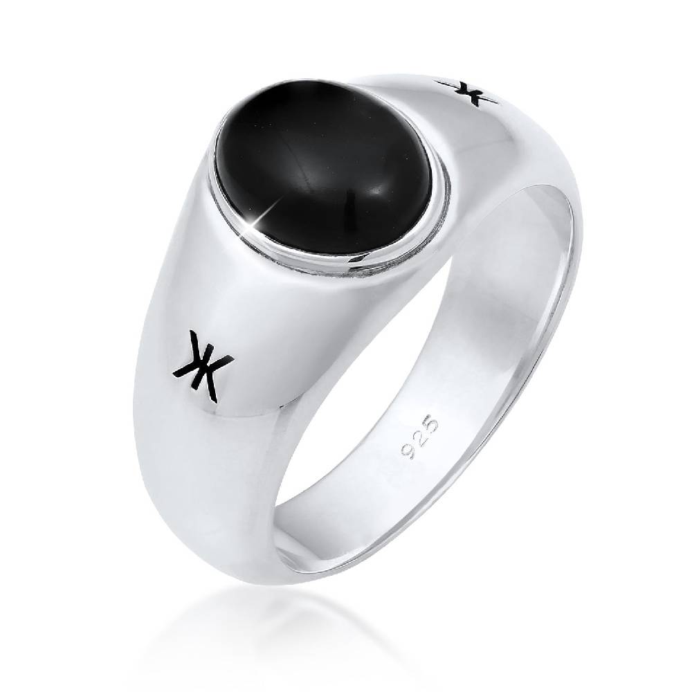 Kuzzoi Siegelring Oval | Onyx (Schwarz)