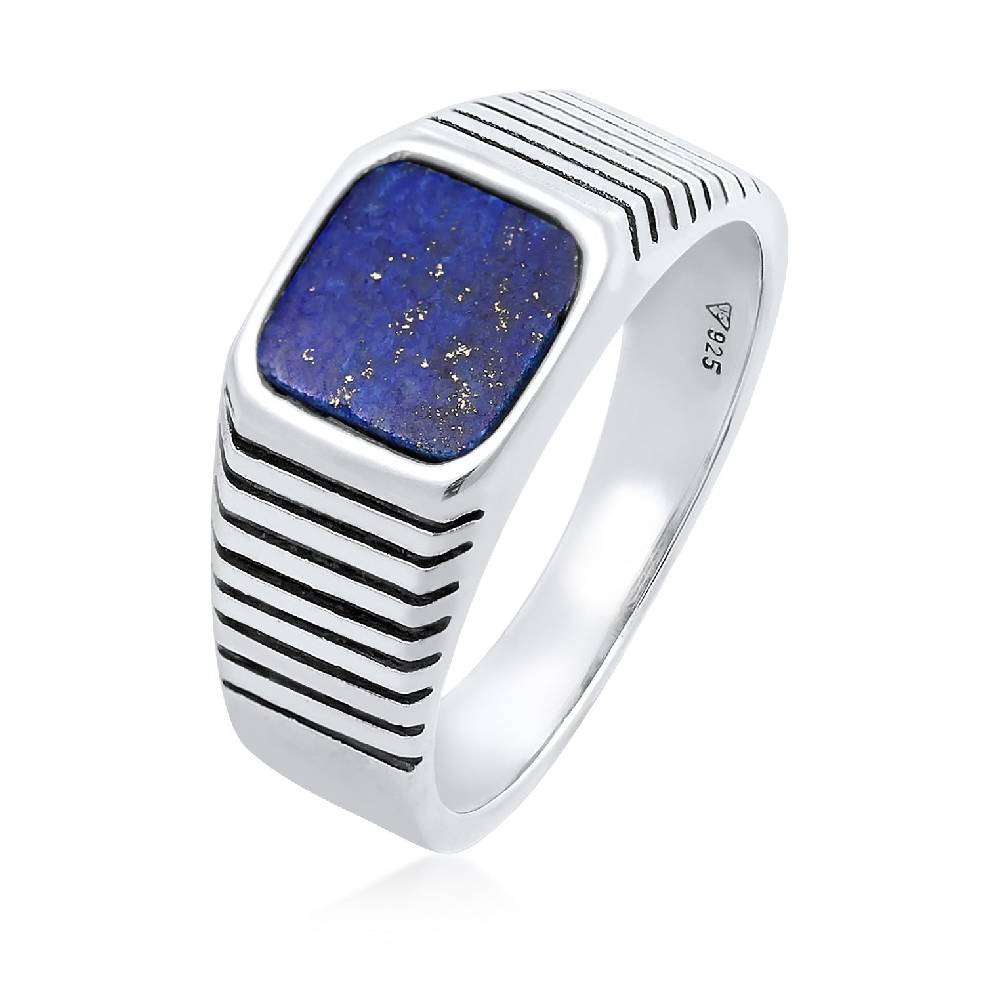 Kuzzoi Siegelring Quadrat | Sodalith (Blau)