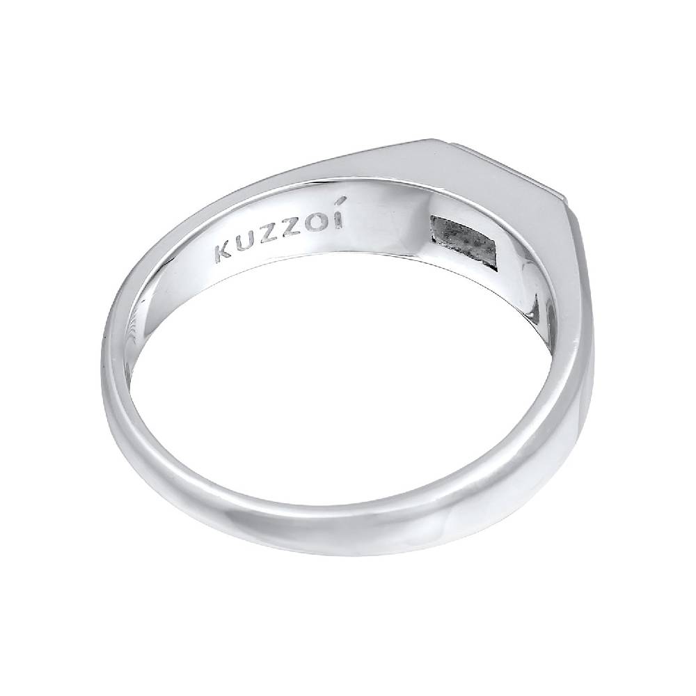 Kuzzoi Siegelring Quadrat | Topas (Weiß)