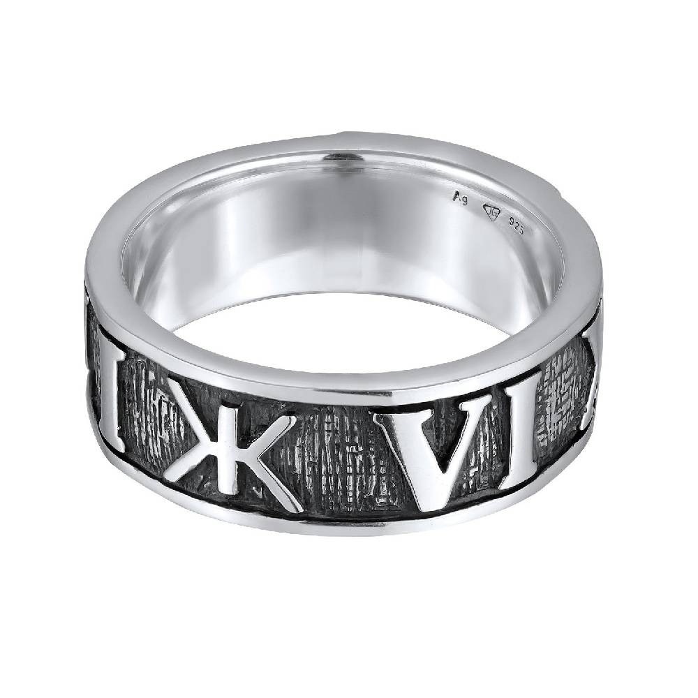 Kuzzoi Siegelring Römische Zahlen | Emaille