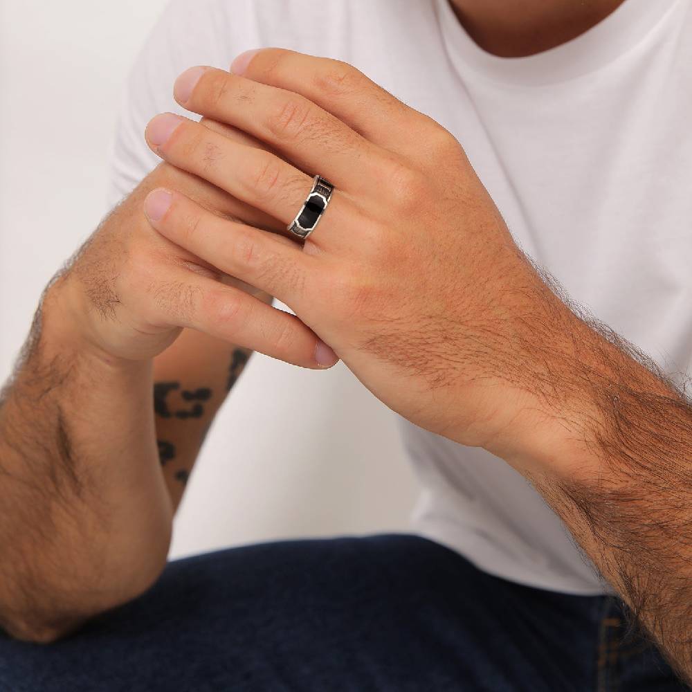 Kuzzoi Siegelring Römische Zahlen | Emaille