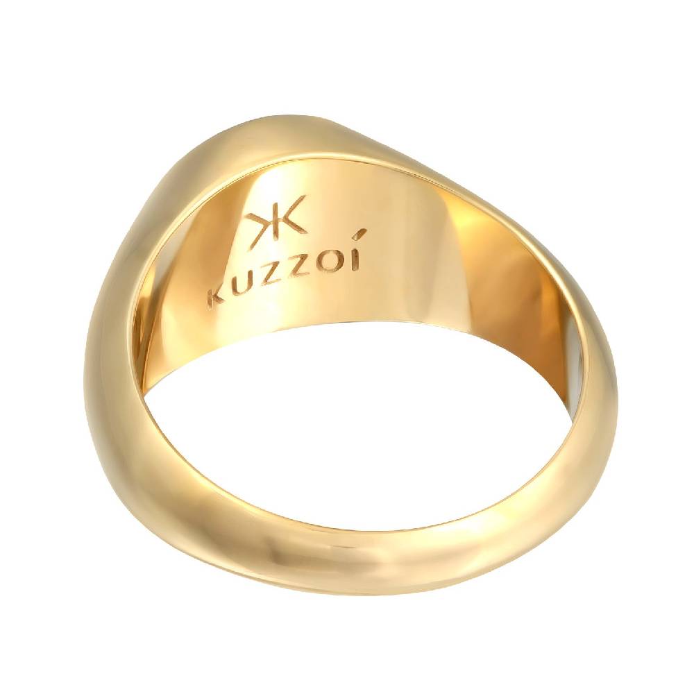 Kuzzoi Siegelring Smiling | Emaille (Blau)