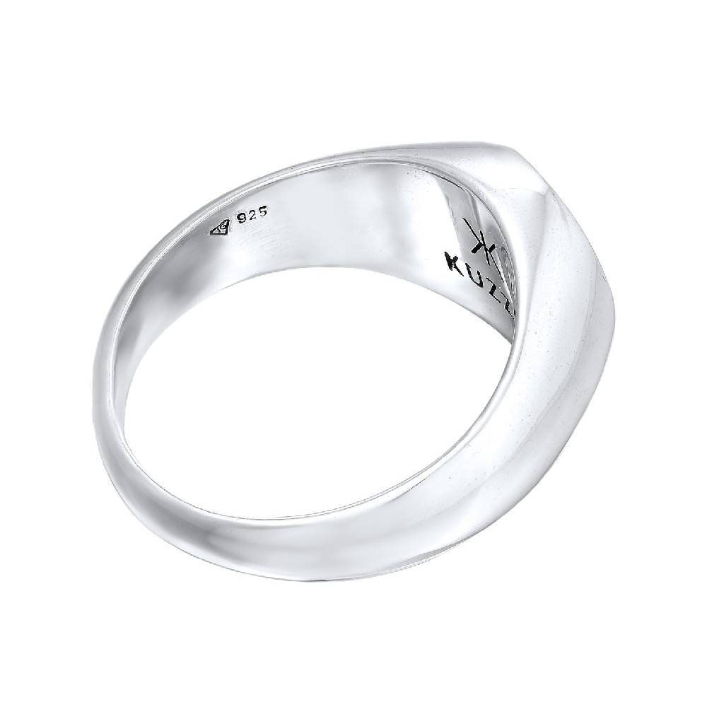 Kuzzoi Siegelring Smiling | Emaille (Blau)