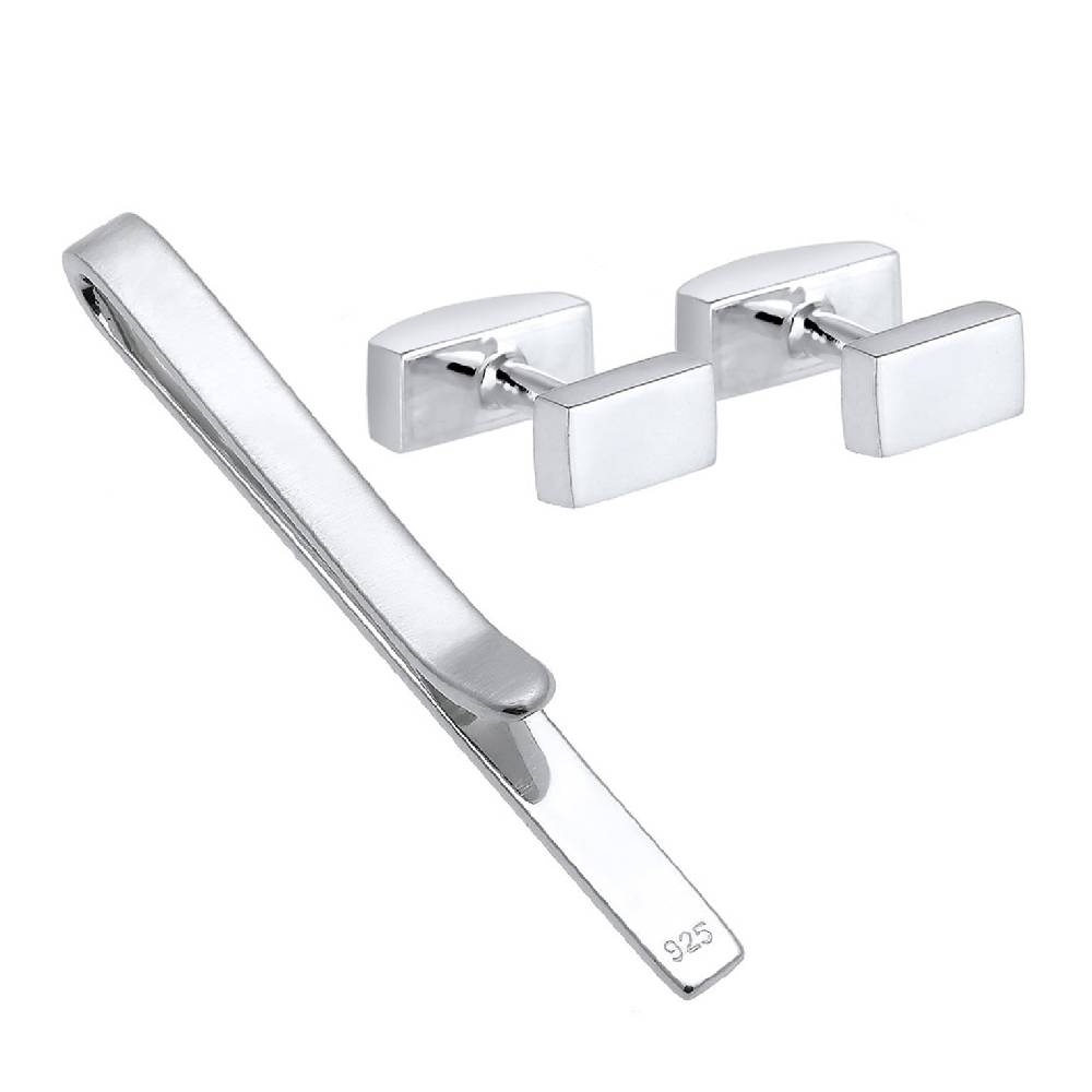 Kuzzoi Schmuckset Krawattennadel Manschettenknöpfe Basic