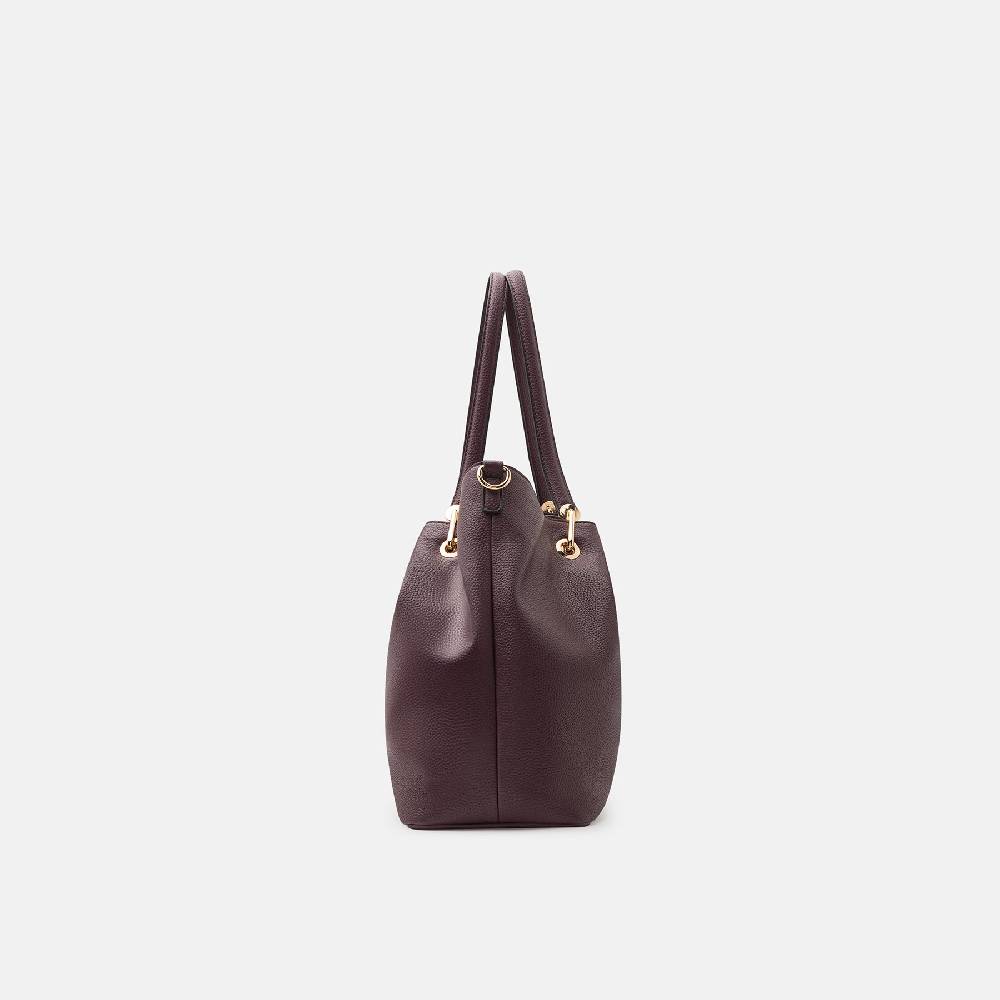 L. Credi Ebony Shopper Dark Plum