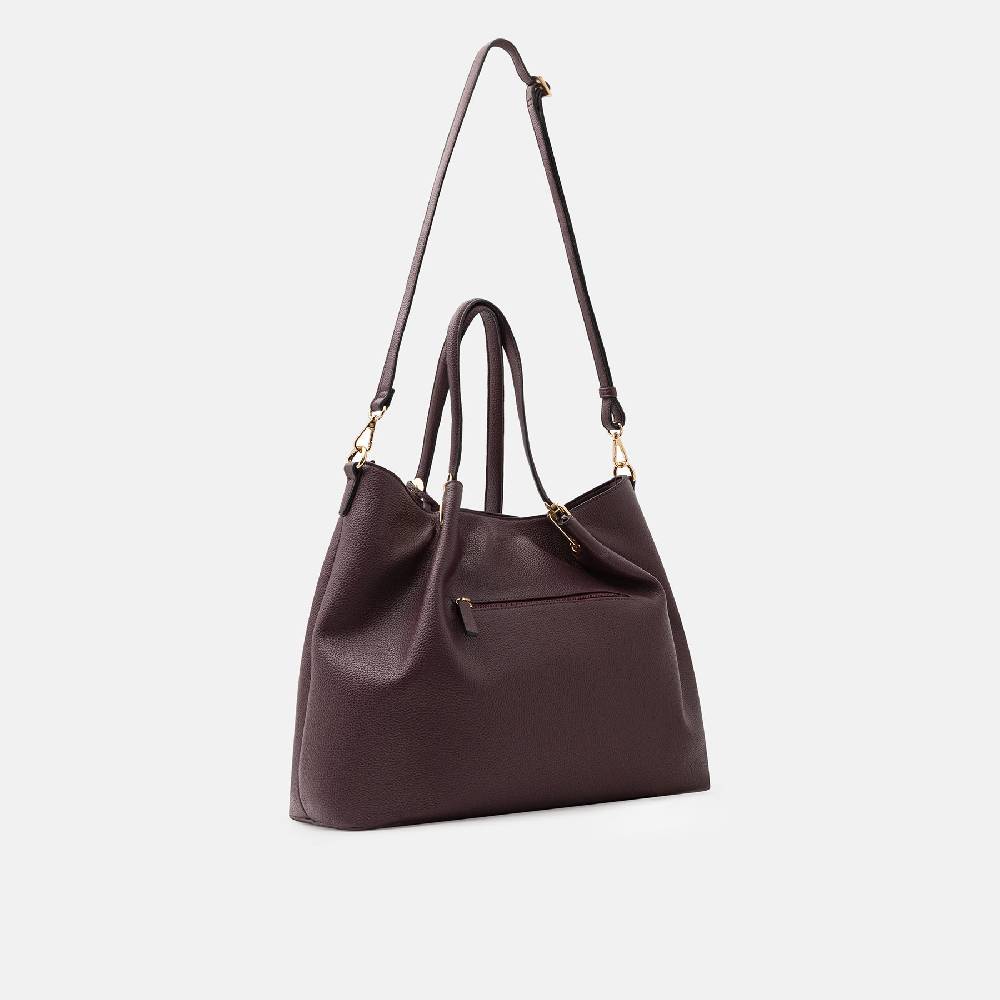 L. Credi Ebony Shopper Dark Plum