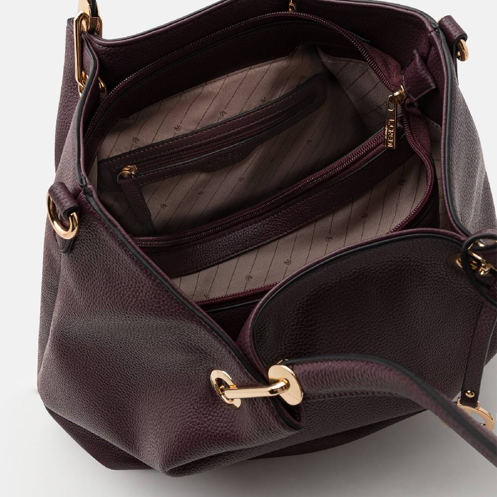L. Credi Ebony Shopper Dark Plum
