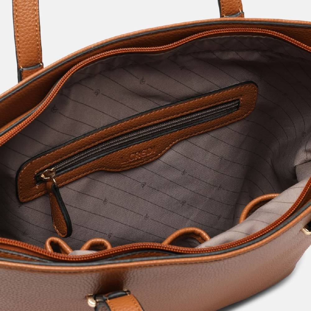 L. Credi Maxima Shopper Cognac