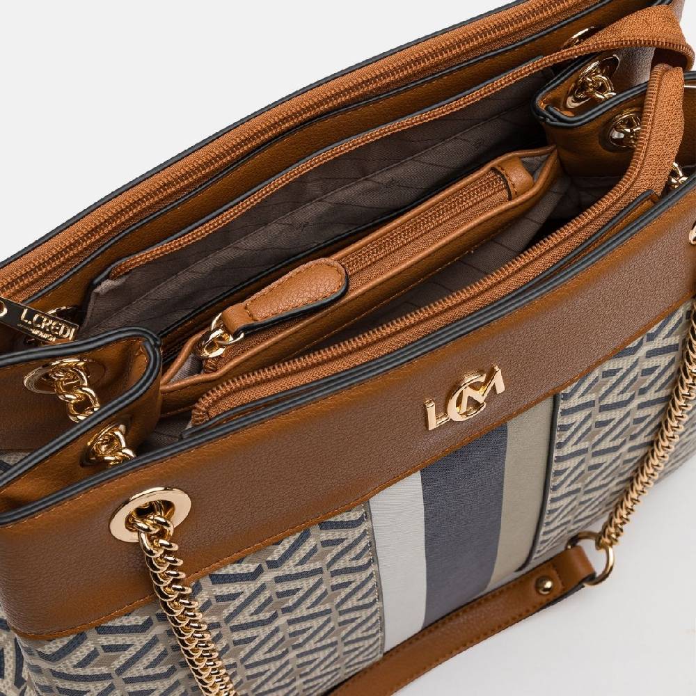 L. Credi Melina Hobo Beige Multi