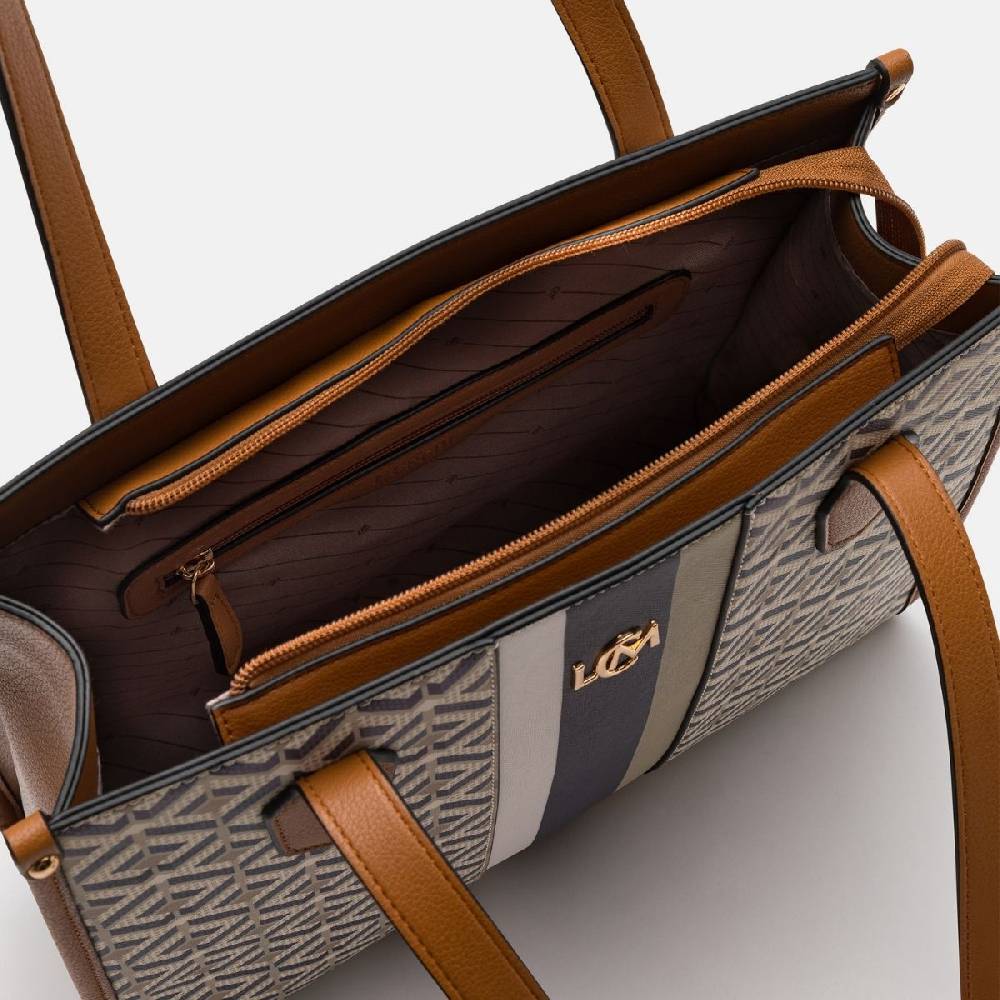 L. Credi Melina Shopper Beige Multi