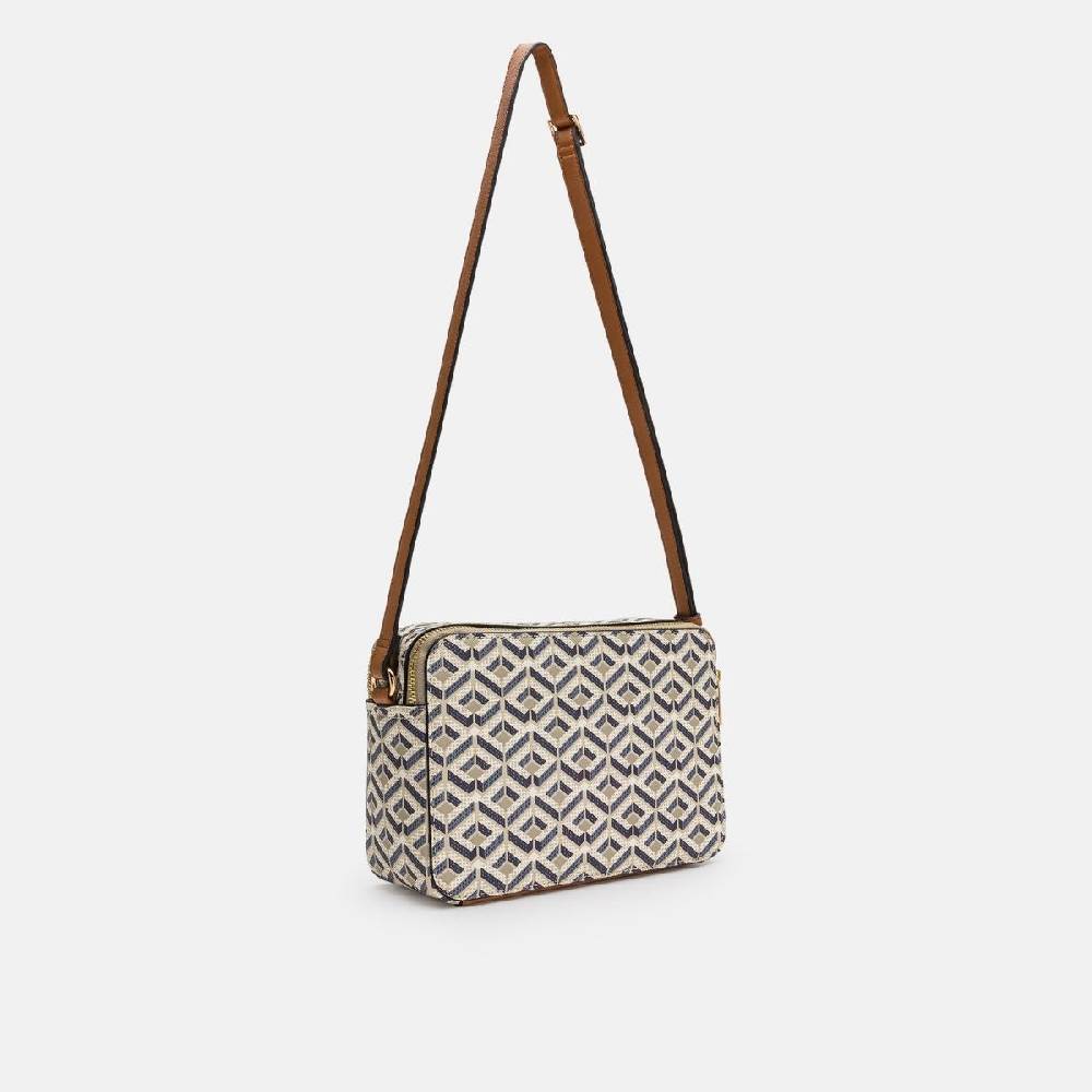 L. Credi Melina Umhängetasche Beige Multi