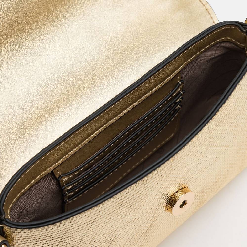 L. Credi Nadine Clutch Gold