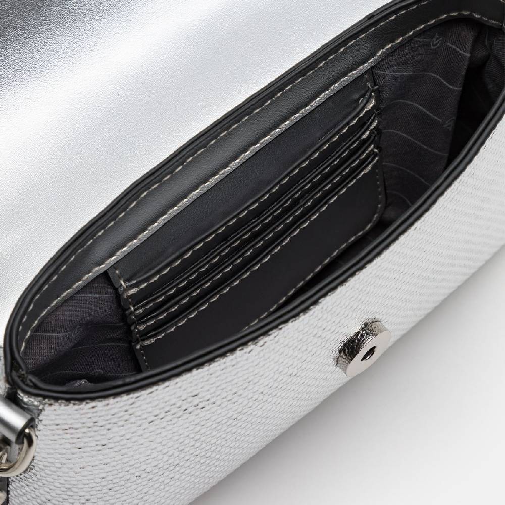 L. Credi Nadine Clutch Silber