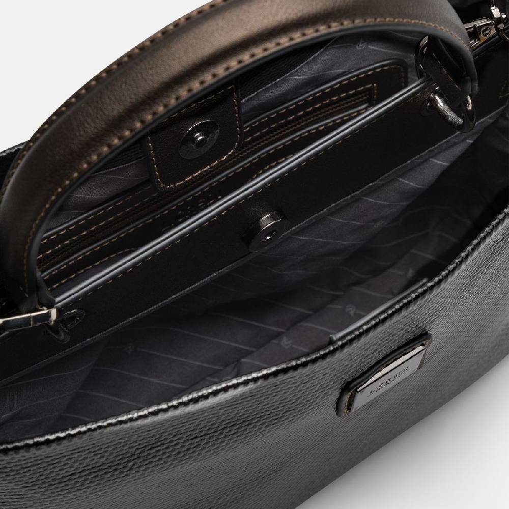 L. Credi Nadine Henkeltasche Schwarz