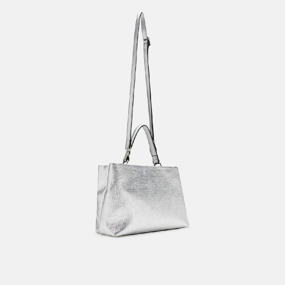 L. Credi Nadine Henkeltasche Silber