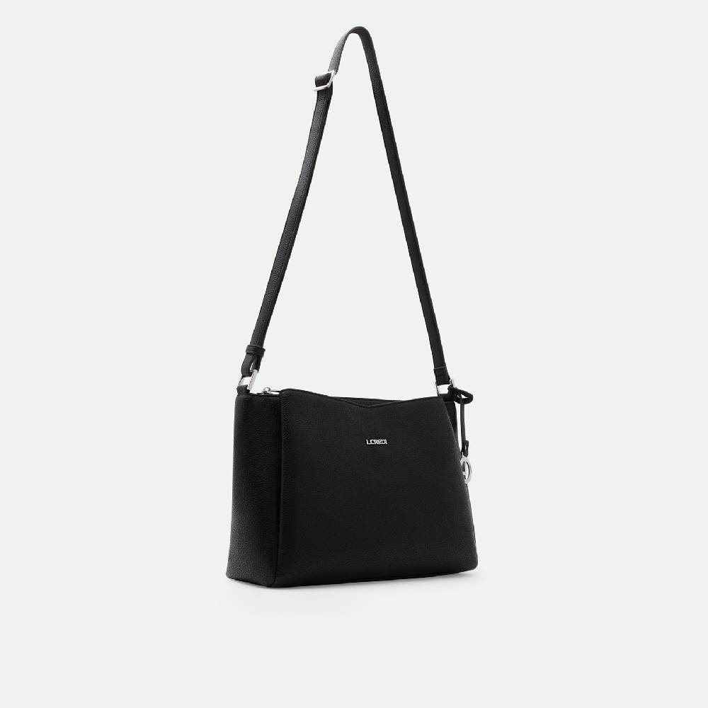 L. Credi Nele Umhängetasche Schwarz
