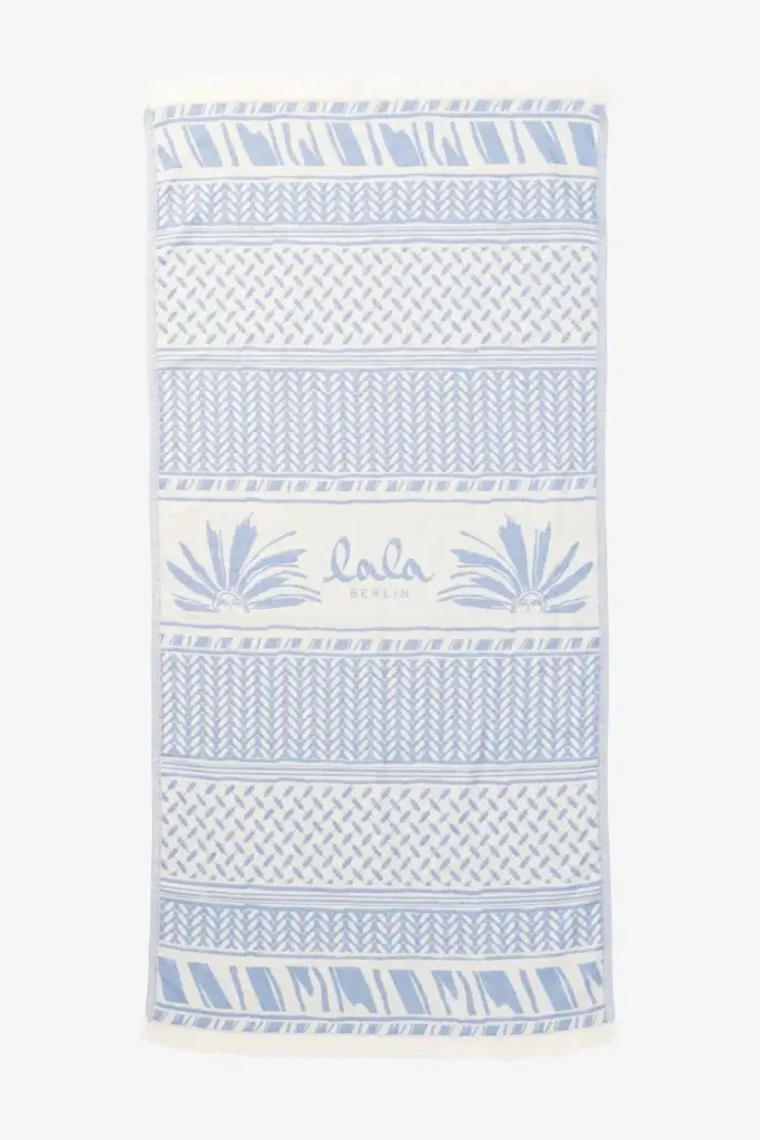 Lala Berlin Beach Blanket Aykahn Cotton Heritage Stripe Blue