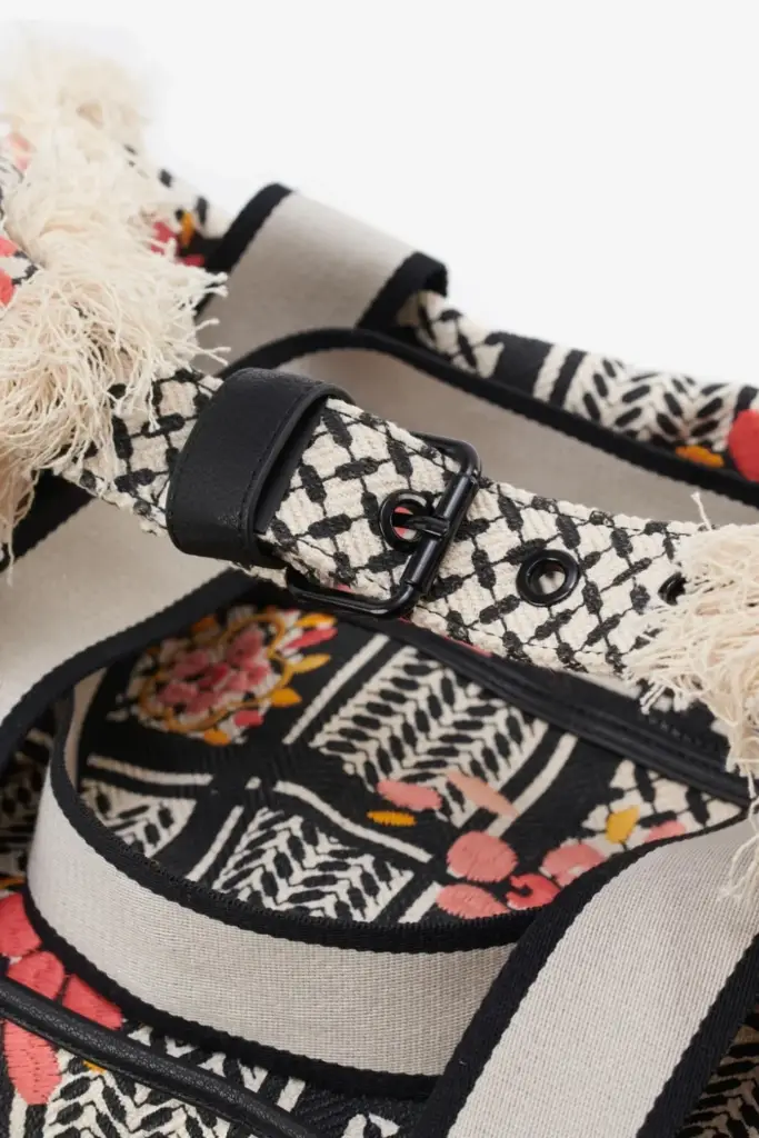 Lala Berlin Big Bag Muriel Stitched Canvas Heritage Embroidery Flower