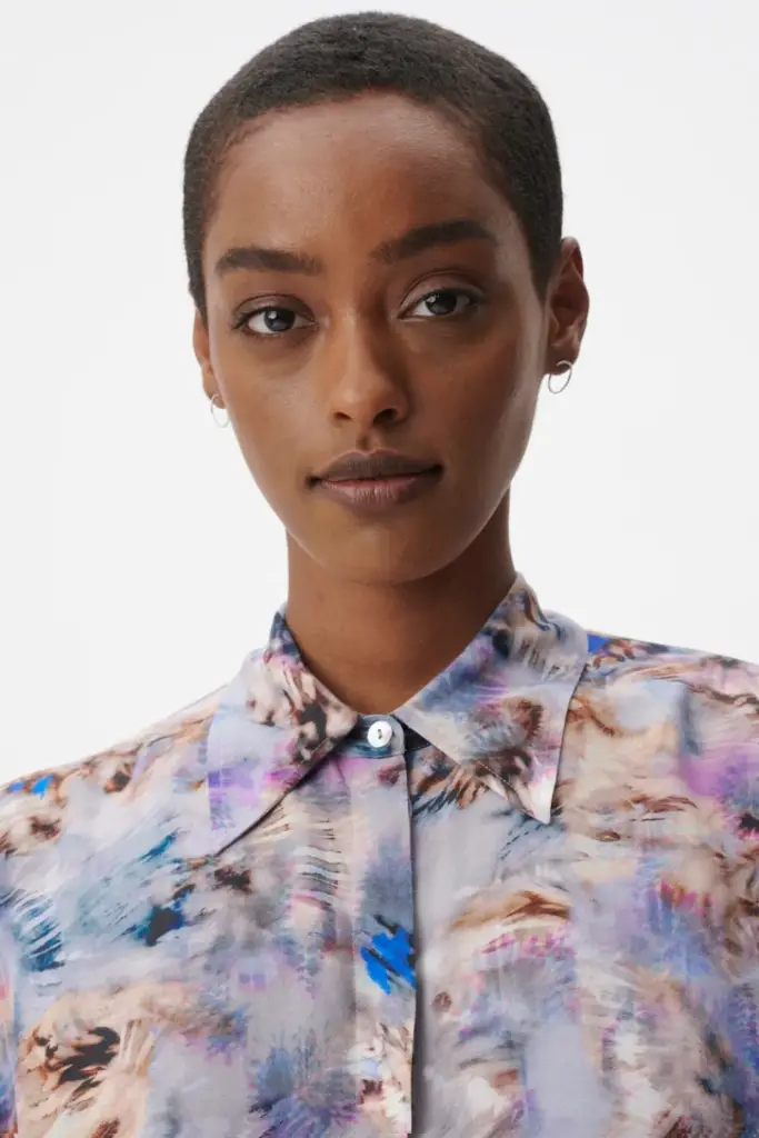 Lala Berlin Blouse Buccia Viscose Mix Spiral Shibori