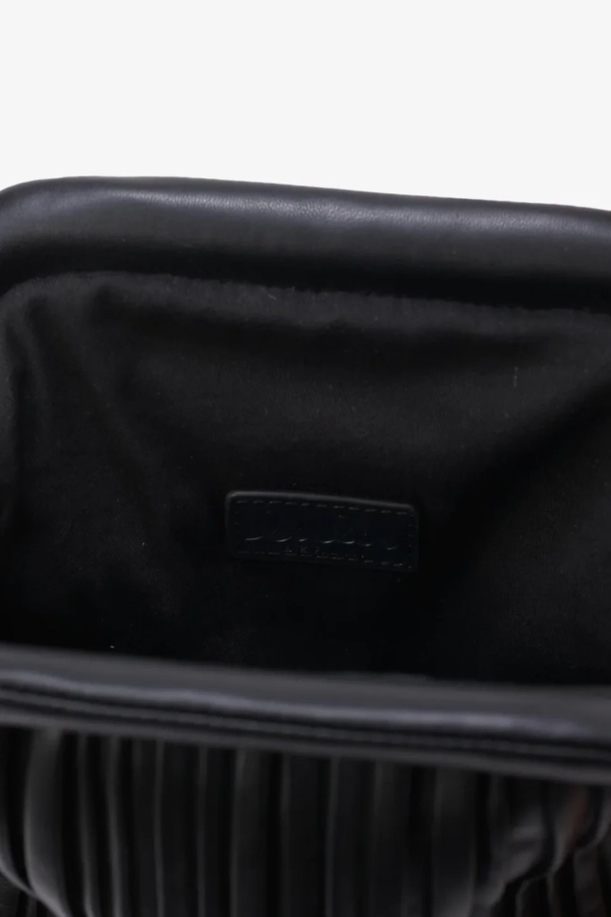 Lala Berlin Crossbody Clutch Maude Vegan Leather Plisse Black