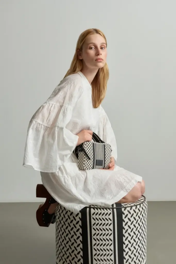 Lala Berlin Crossbody Milly Canvas Heritage Stripe Black