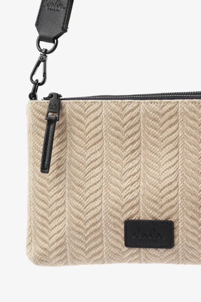 Lala Berlin Crossbody Pouch Marte Canvas Chevron Cream