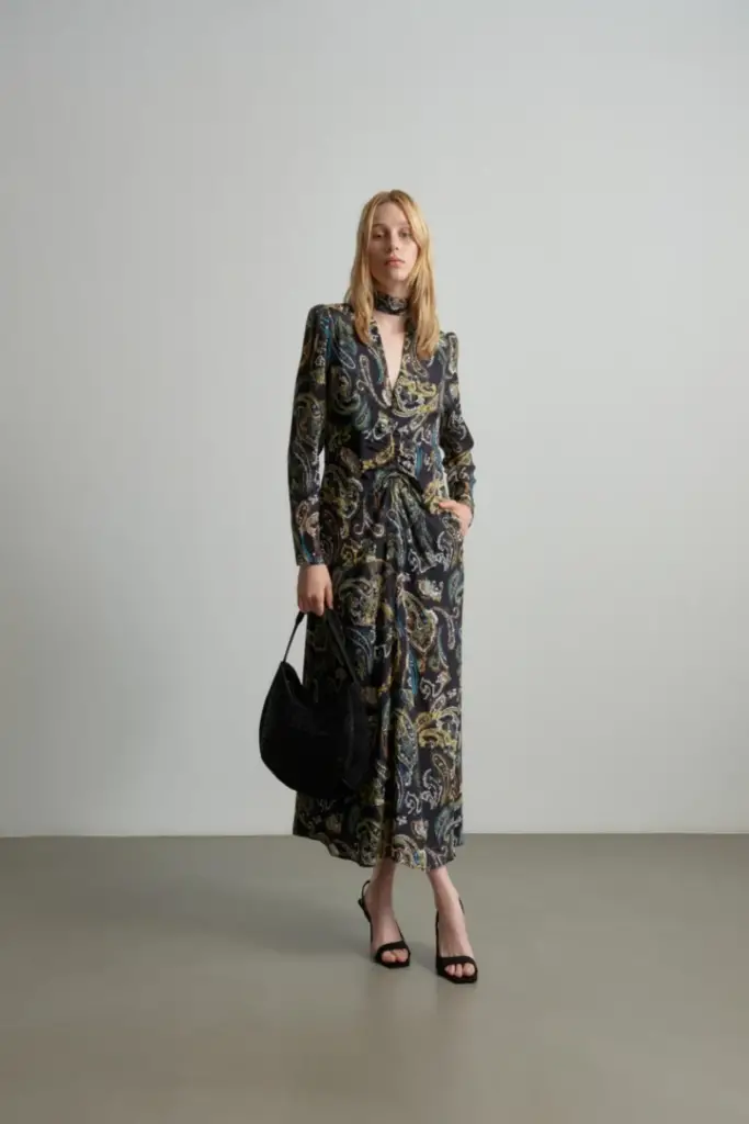 Lala Berlin Dress Damaso Viscose/silk Blend Paisley Park