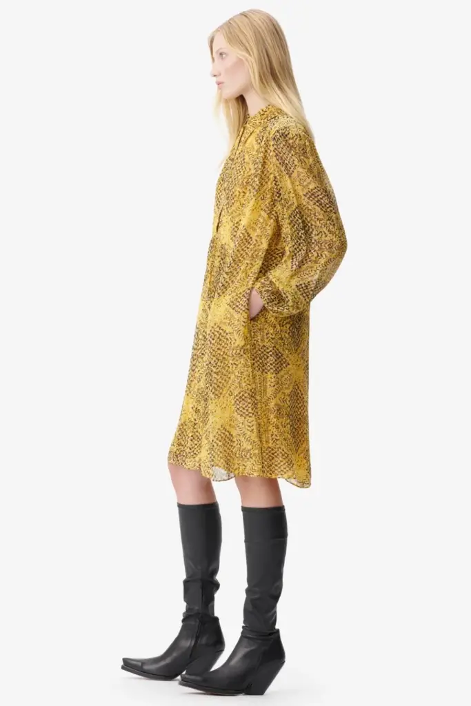 Lala Berlin Dress Daneris Viscose Heritage Star Yellow