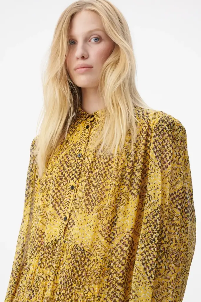 Lala Berlin Dress Daneris Viscose Heritage Star Yellow