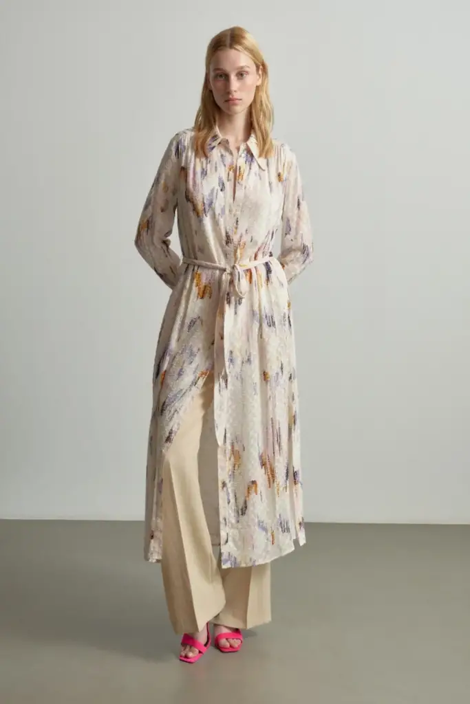 Lala Berlin Dress Derya Viscose Floral Fountain Pink