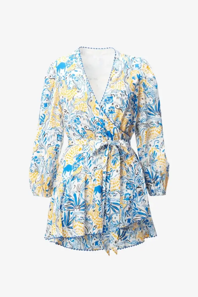 Lala Berlin Dress Dilovan Linen/viscose Blend Magic Garden Day